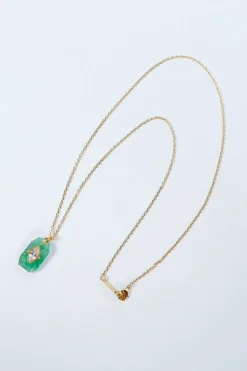 HANKA Inside Pendant in Strawberry Green Quartz