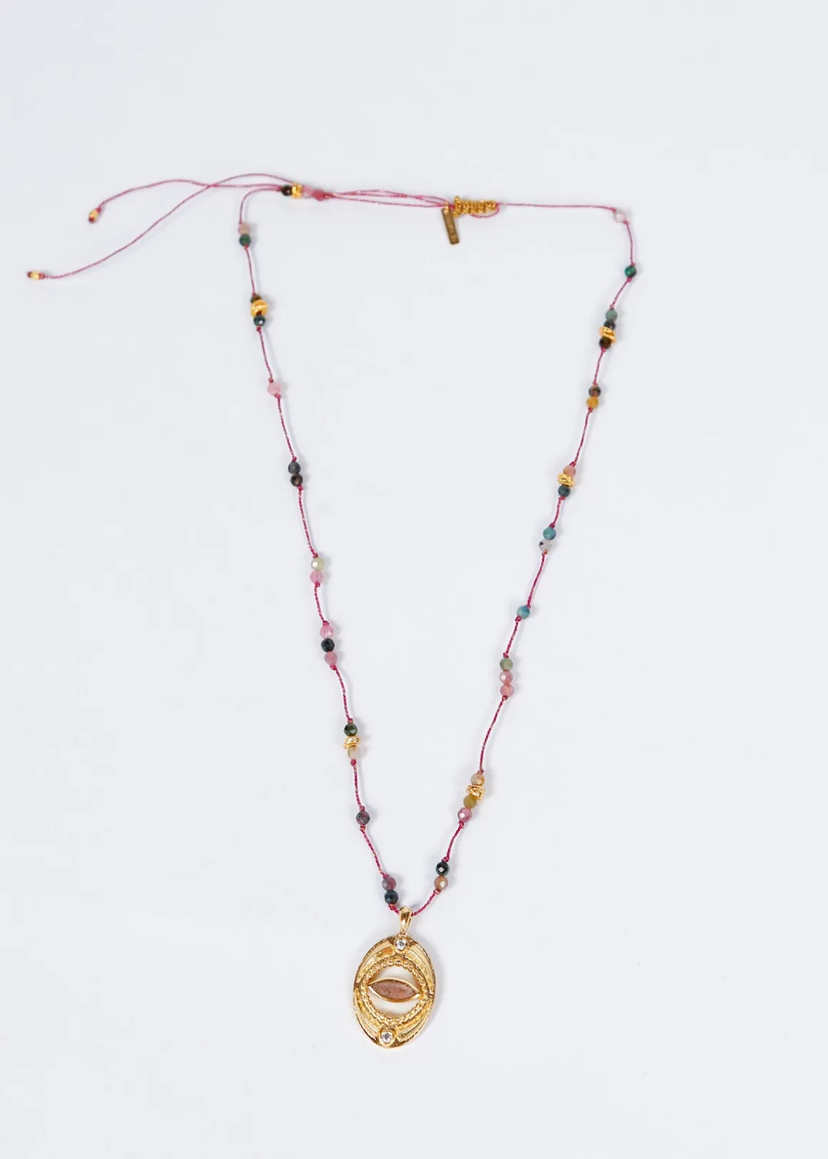 HANKA Isis Cordon in Tourmaline, Strawberry Rose Quartz