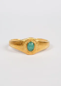 HANKA Osiris Bangle in Raw Emerald