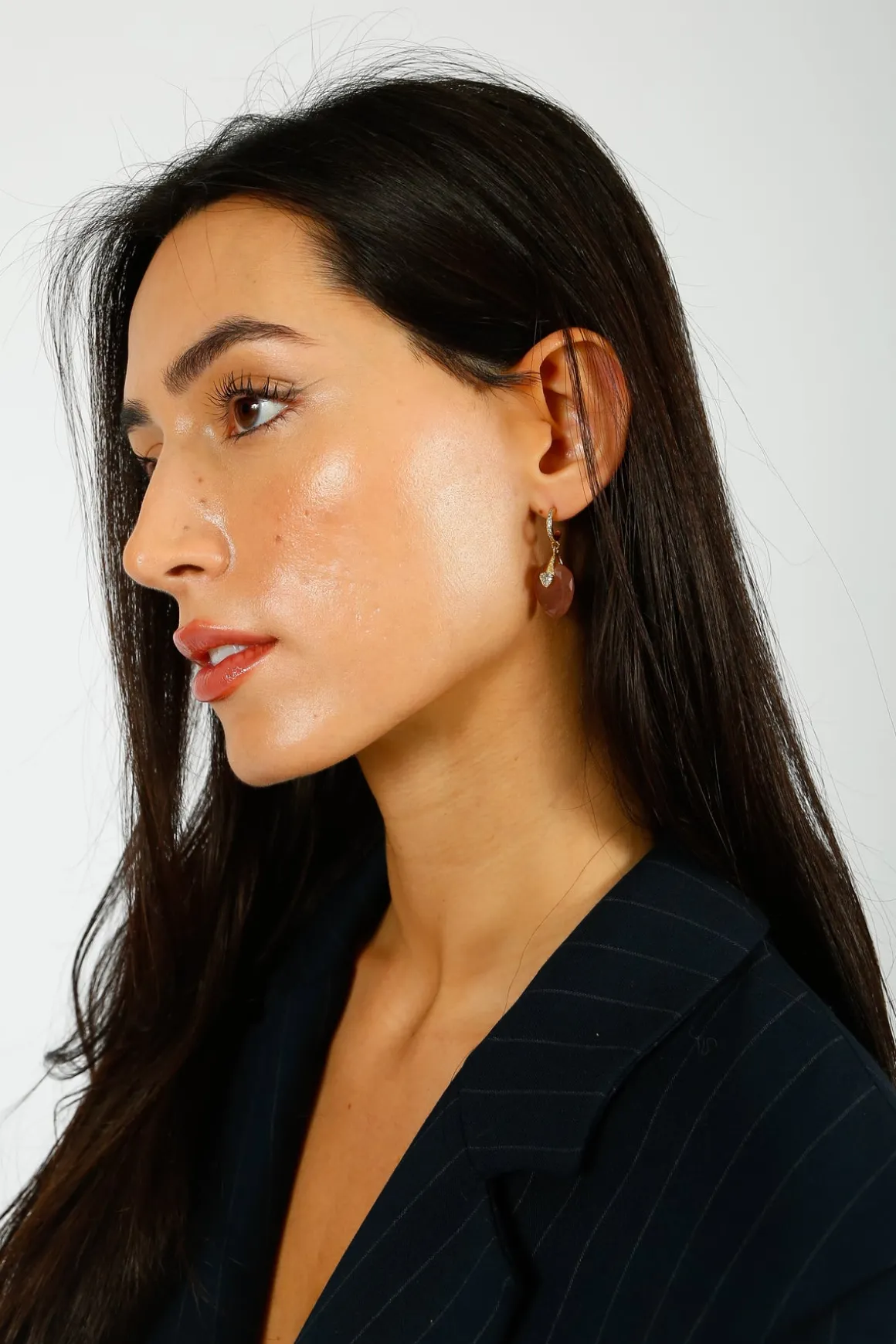 HANKA Single Earring in Rose Quartz