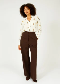 HW Palazzo Trousers in Dark Brown