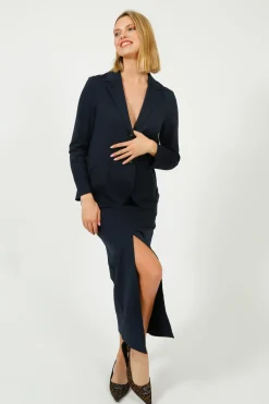 HW Seersucker Coolmax Skirt in Dark Blue