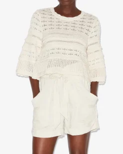 IM Azelia Openwork Top in Ecru