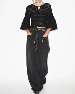 IM Azelia Openwork Top in Black