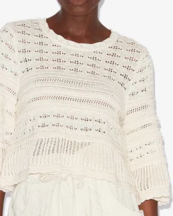 IM Azelia Openwork Top in Ecru