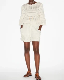 IM Azelia Openwork Top in Ecru
