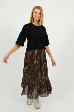 IM Azelia Openwork Top in Black