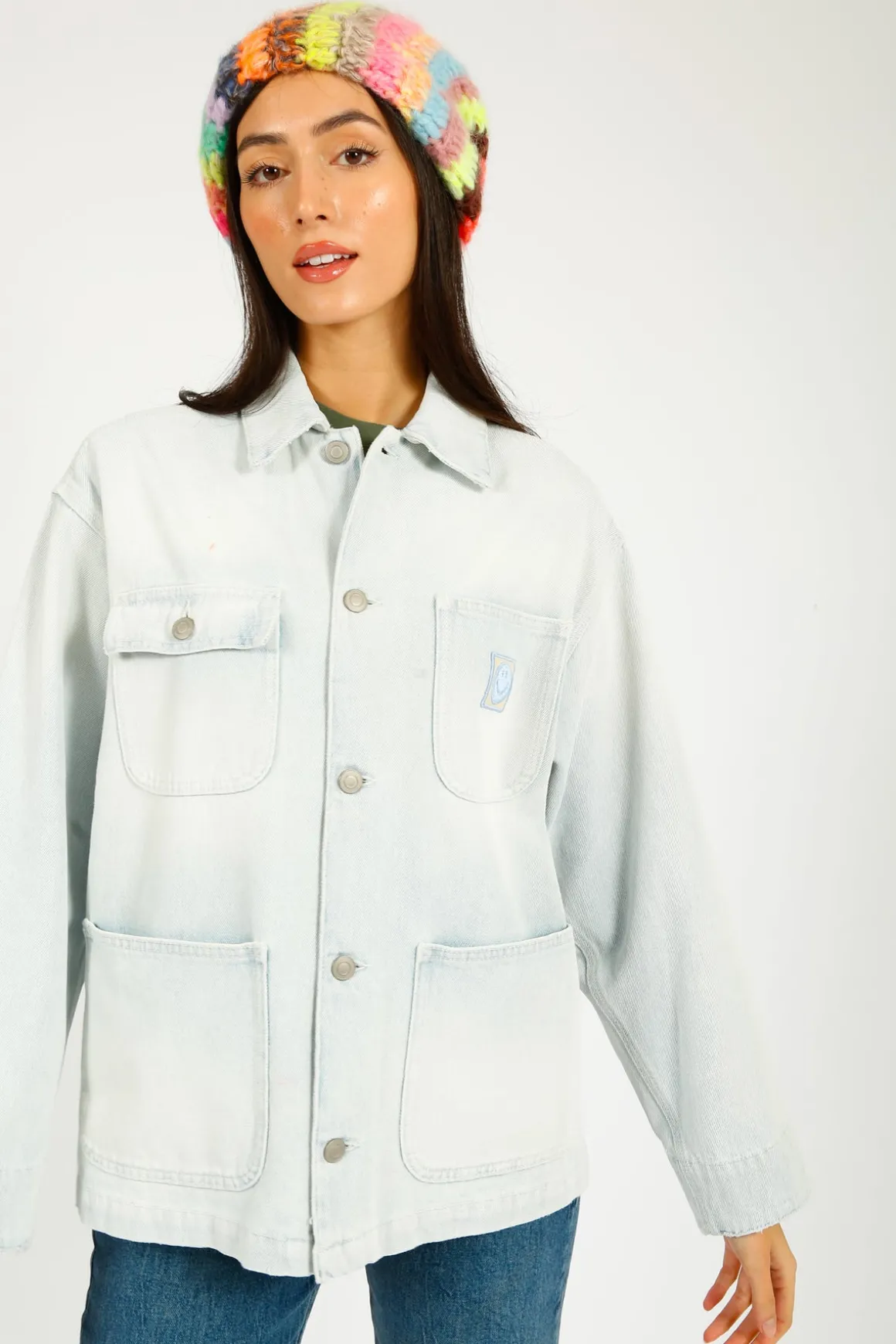 JS Denim Jacket in Ice Blue