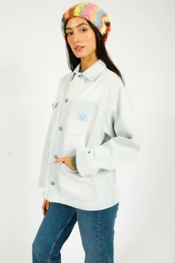 JS Denim Jacket in Ice Blue