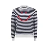 JS Striped Logo Crew in Blue, Red