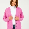 JU Aran Cardigan in Bubblegum