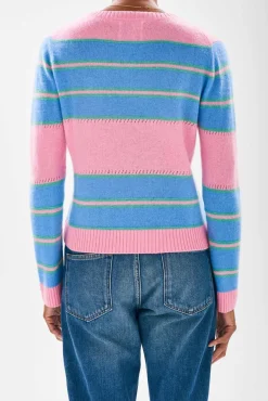 JU Textured Stripe Crew in Candy, Mint, Skylar