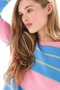 JU Textured Stripe Crew in Candy, Mint, Skylar