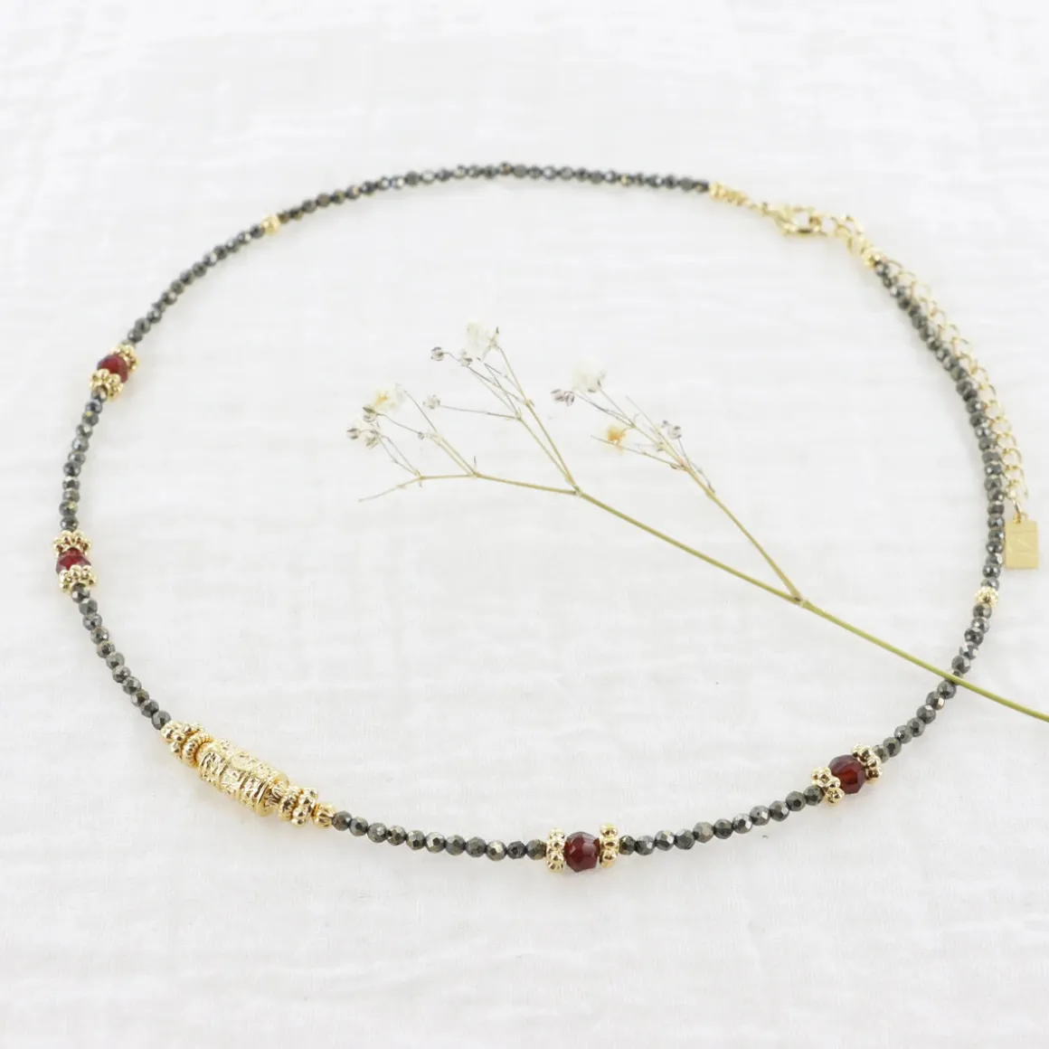 LP Amai Tube Necklace in Pyrite