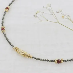 LP Amai Tube Necklace in Pyrite