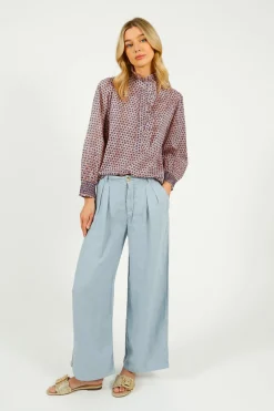 MAISON H Marisa Linen Pant in Sky