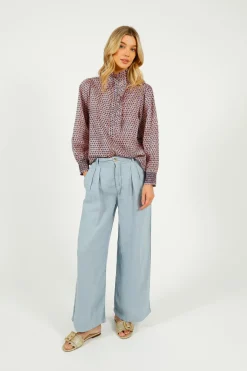 MAISON H Marisa Linen Pant in Sky
