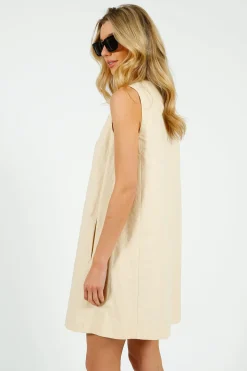 MM Donald Dress in Ivory Geometric
