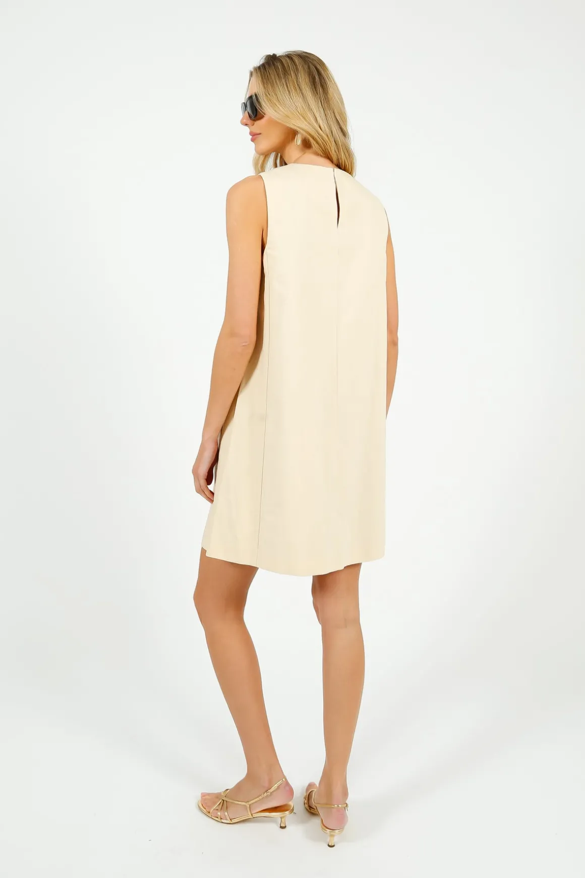 MM Donald Dress in Ivory Geometric