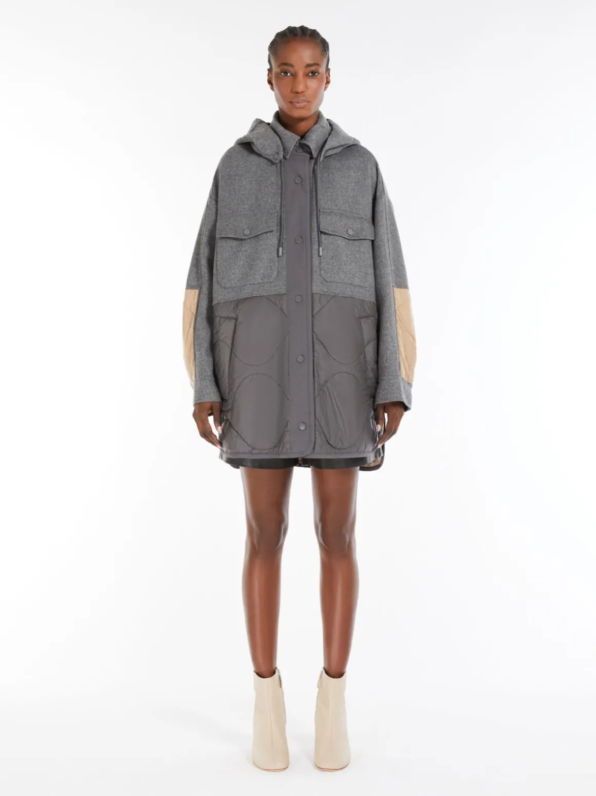 MM Ossola Quited Jacket in Medium Grey