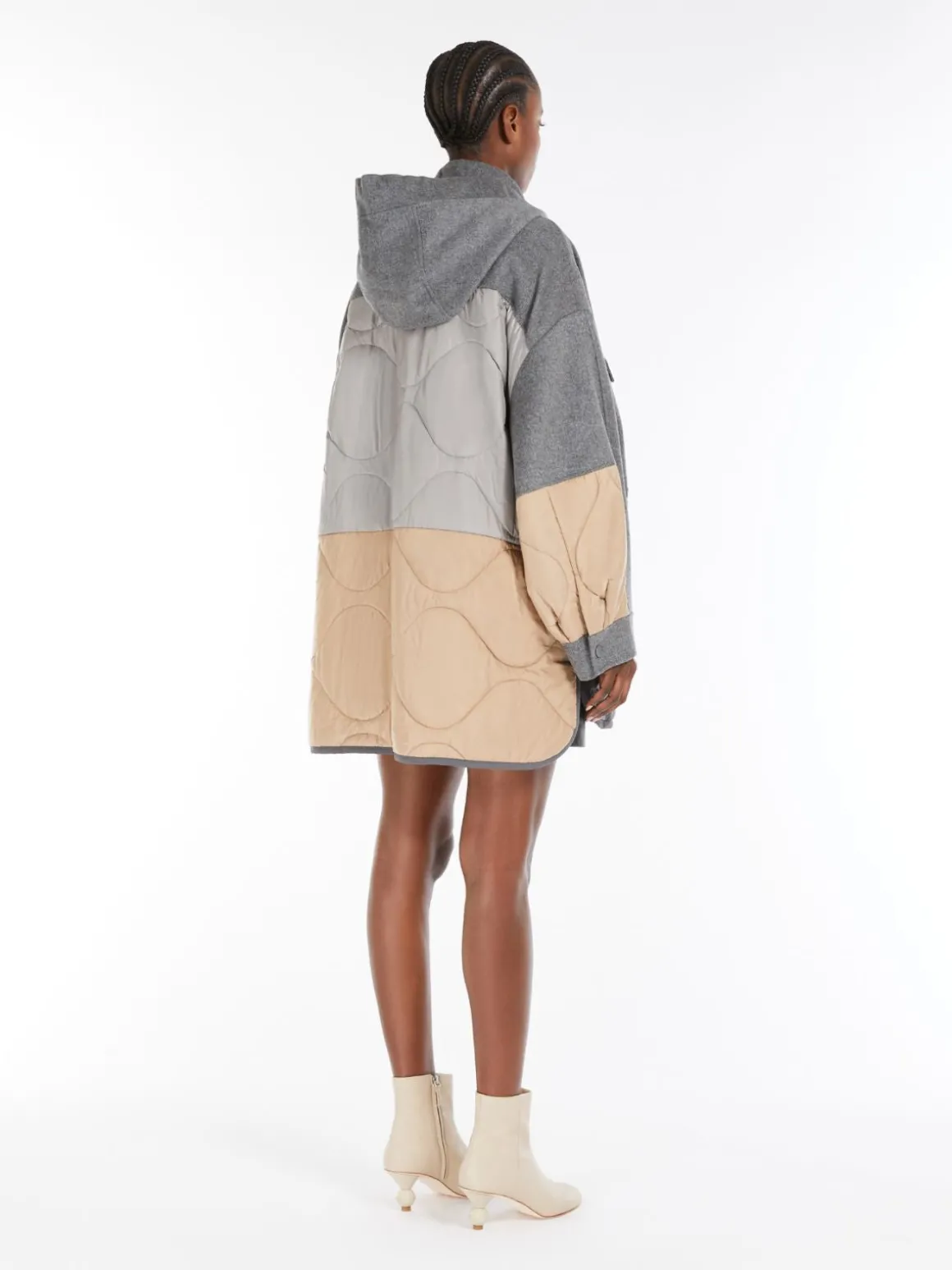 MM Ossola Quited Jacket in Medium Grey