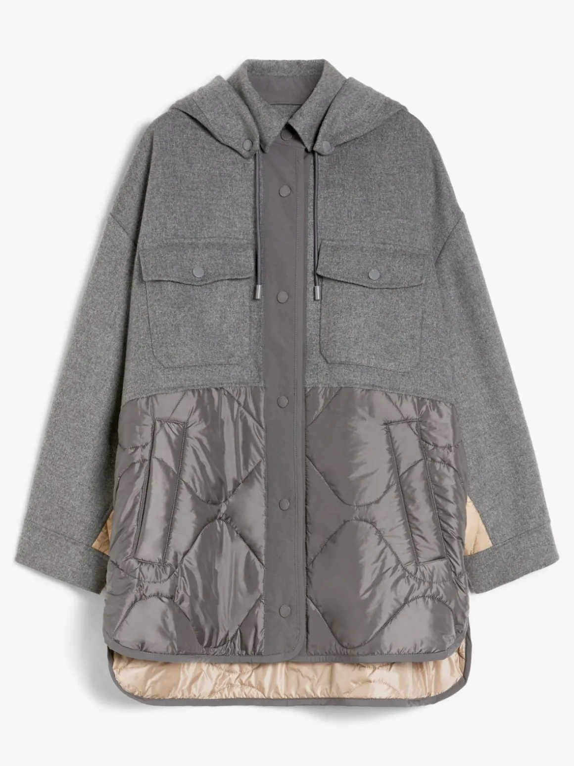 MM Ossola Quited Jacket in Medium Grey