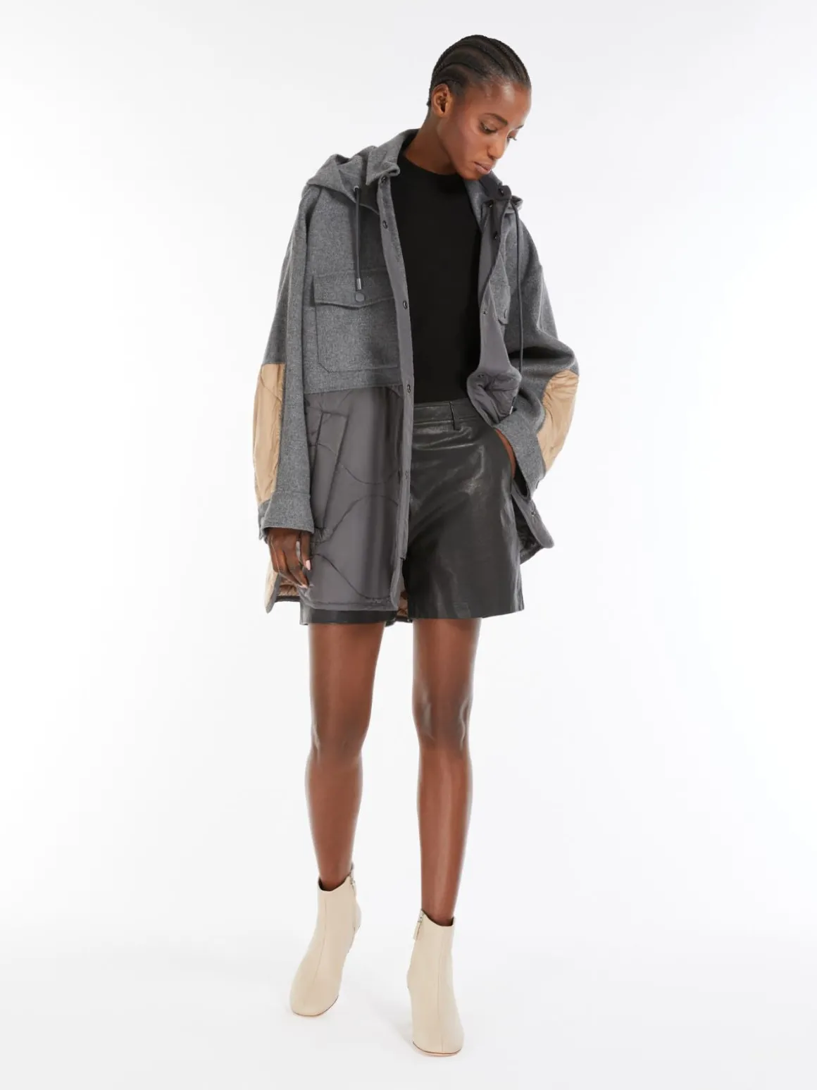 MM Ossola Quited Jacket in Medium Grey