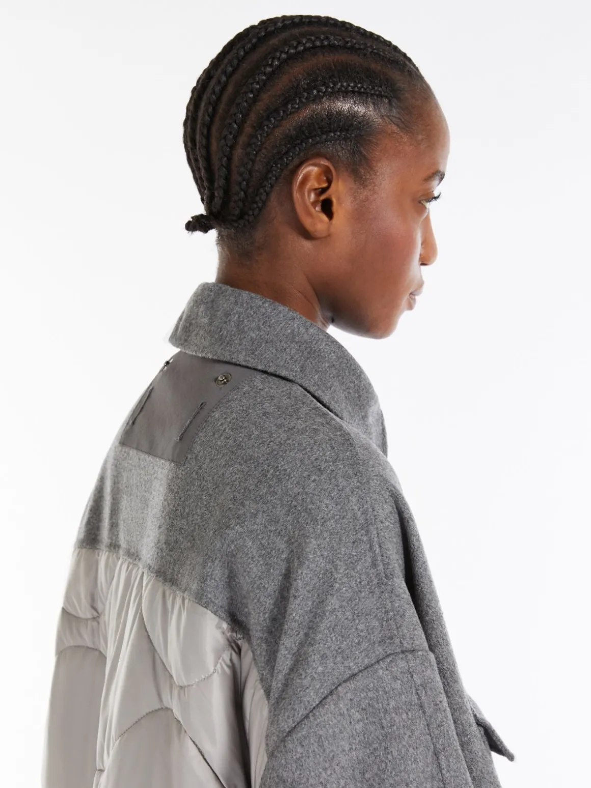 MM Ossola Quited Jacket in Medium Grey