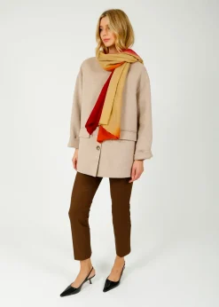 MOISMONT 757 Colour Trim Scarf in Brick