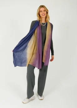 MOISMONT 757 Colour Trim Scarf in Plum