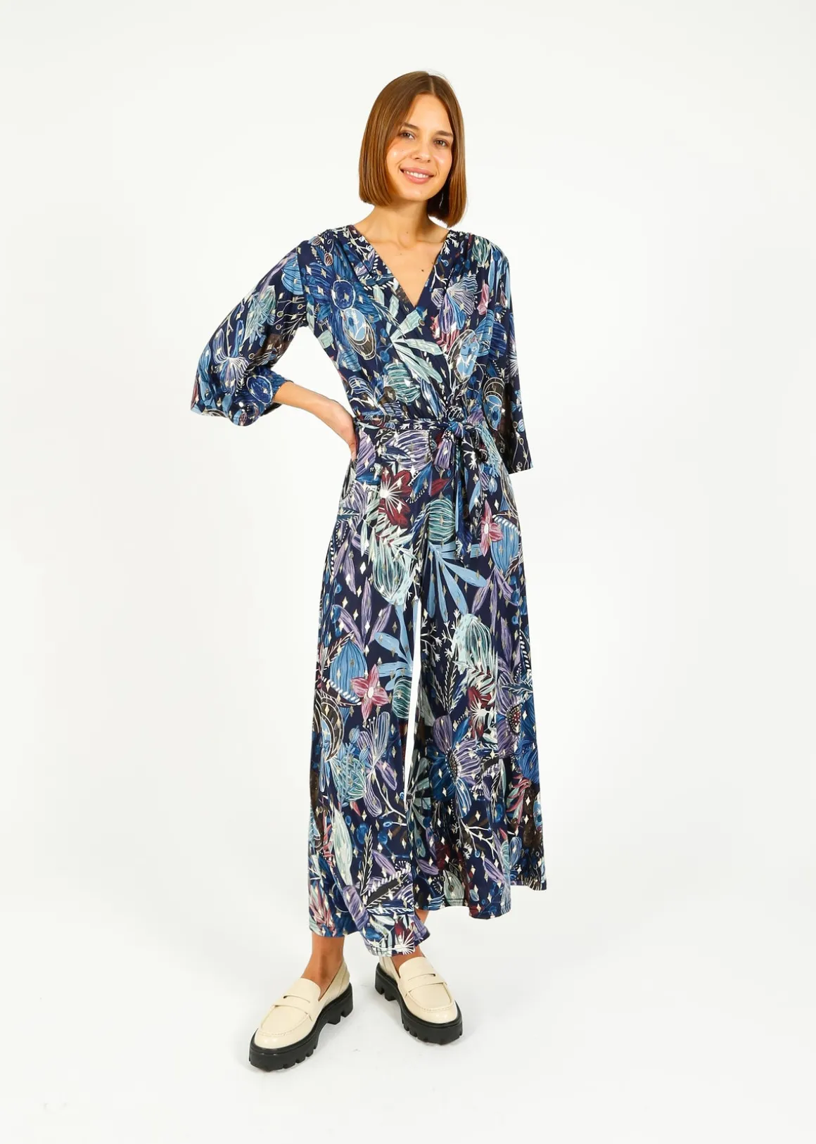 ONJENU Laurie Jumpsuit in Moonlight Blue Gold