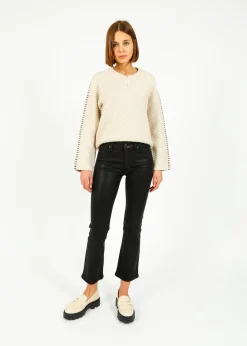 PAIGE Claudine in Black Fog Luxe Coating