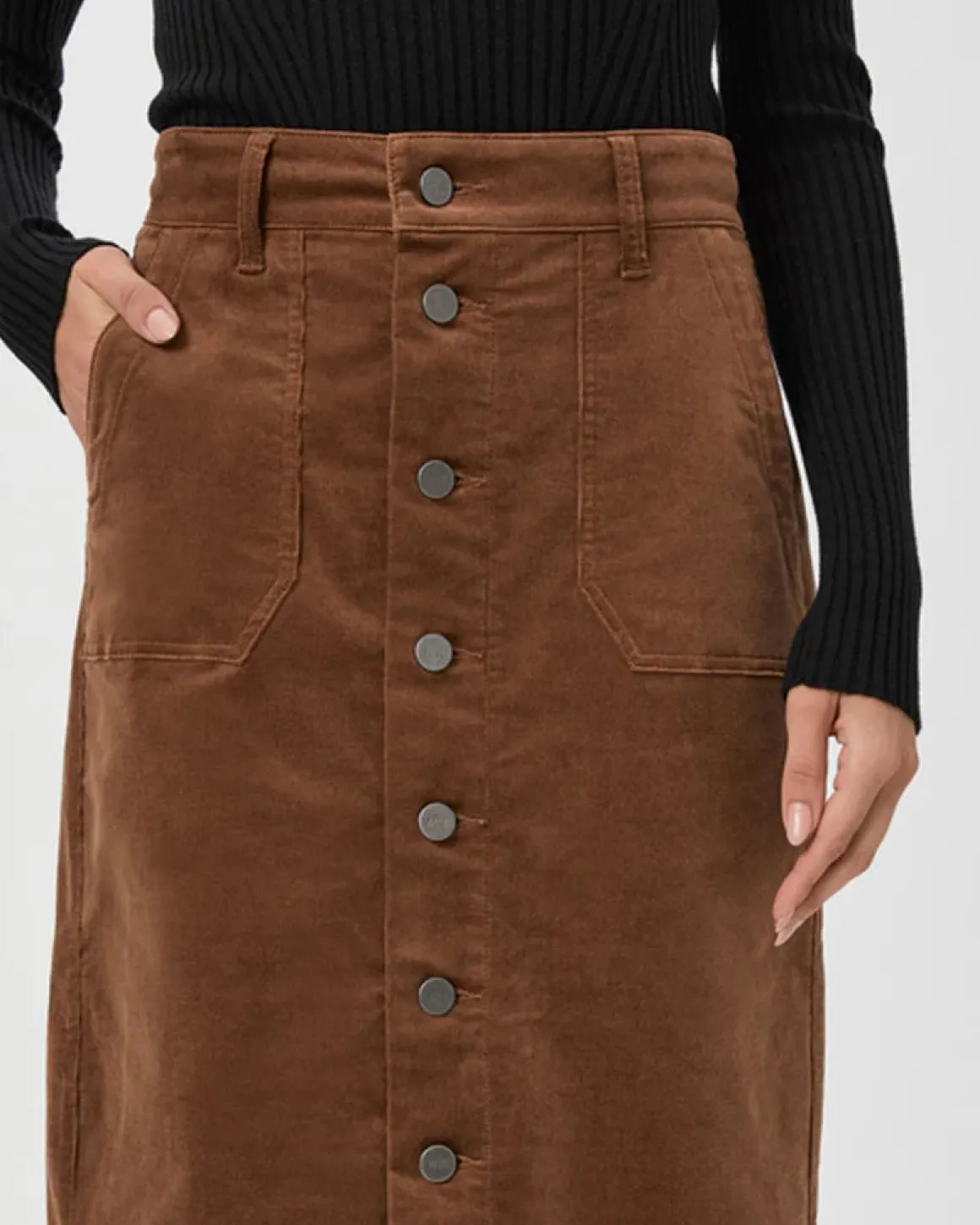 PAIGE Meadow Midi Skirt in Maple