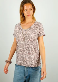PARK Cotton V Neck in Leopard