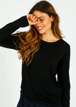 PARK LS Cotton Rd Neck in Black