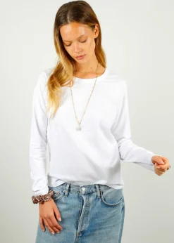 PARK LS Cotton Rd Neck in White