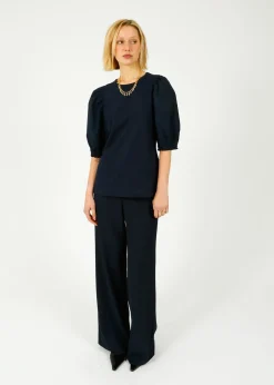 PARK Puff Sleeve Tee in Navy