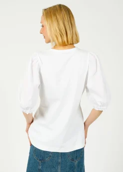 PARK Puff Sleeve Tee in White