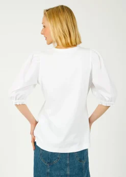PARK Puff Sleeve Tee in White