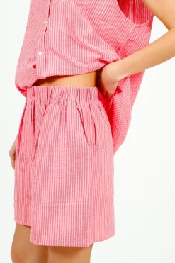 PARK Resort Sleeveless Shirt Pink u0026 Red Stripe