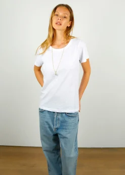 PARK SS Cotton Rd Neck in White