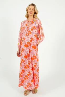 PDS 408 Rosa Flower Dress in White, Pink