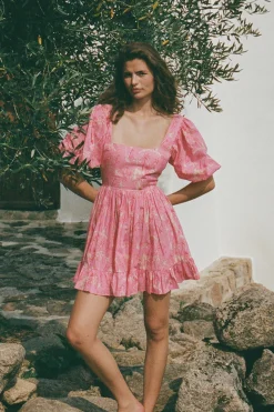PN Lola Dress in Pink Palms
