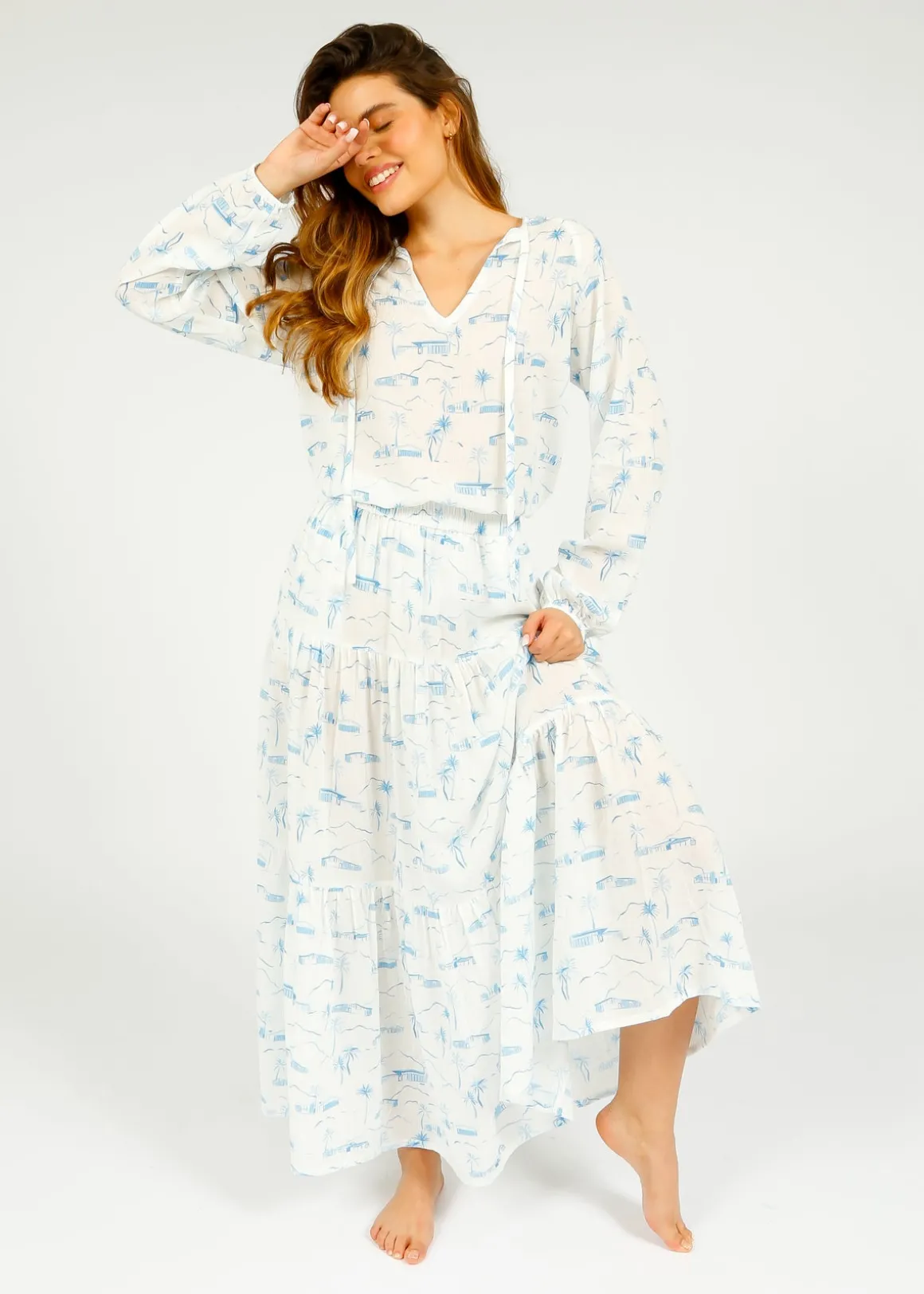 PP Fleur Top in Landscapes White