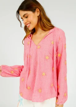 PP Fleur Top in Wavy Sun Emb Pink