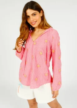PP Fleur Top in Wavy Sun Emb Pink