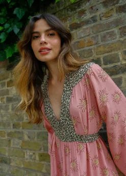 PP Lulu Dress in Wavy Sun Shell Pink/Leo Brown