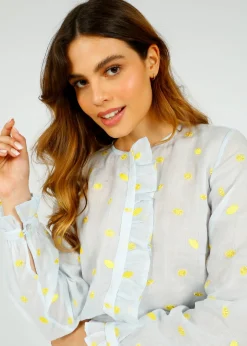 PP Luna Shirt in Lemon Polka Emb