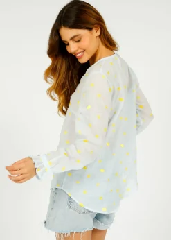 PP Luna Shirt in Lemon Polka Emb
