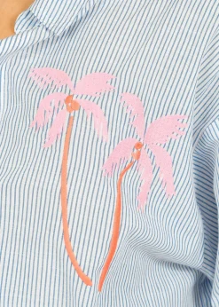 PP Mabel Shirt in Palm Emb Blue Shirt